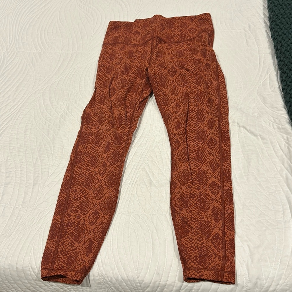 Rust snake skin Athleta leggings